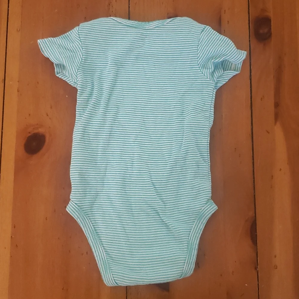 3/$10 - Carter's green striped onesie